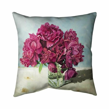 BEGIN HOME DECOR 20 x 20 in. Fuchsia Peony-Double Sided Print Indoor Pillow 5541-2020-FL372